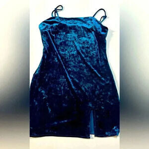 EUC Kendall & Kylie Turquoise Velour Mini Dress - Size S